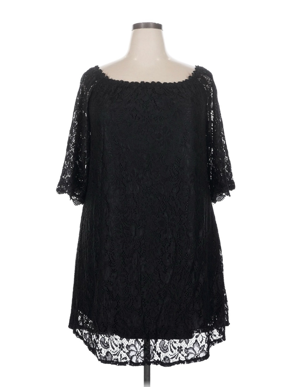 Ours Floral Lace Casual Dress - Black, XXL